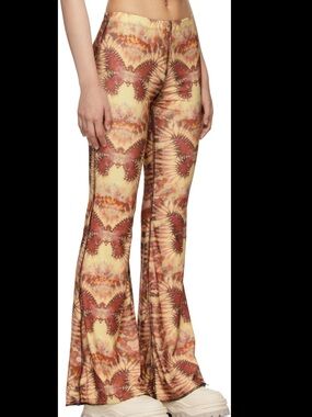 O-Mighty Butterfly Tie Dye Flare Pants Leggings S Hippie Festival Boho